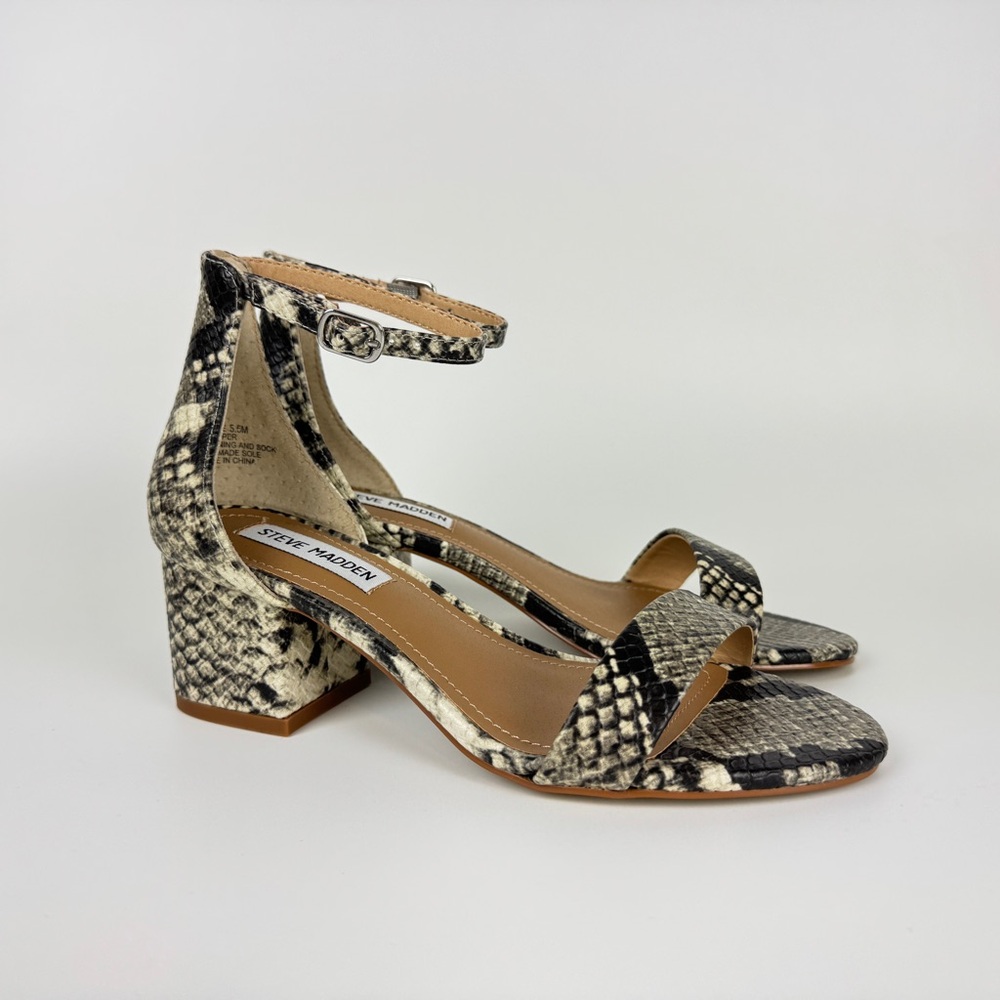 Steve Madden Women's Snake Print Heel Sandals
